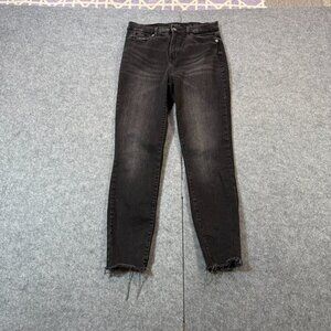 Lucky Brand Ankle Jeans Women's 8 X 29 Gray Denim Stretch Mid Rise Frayed Hem